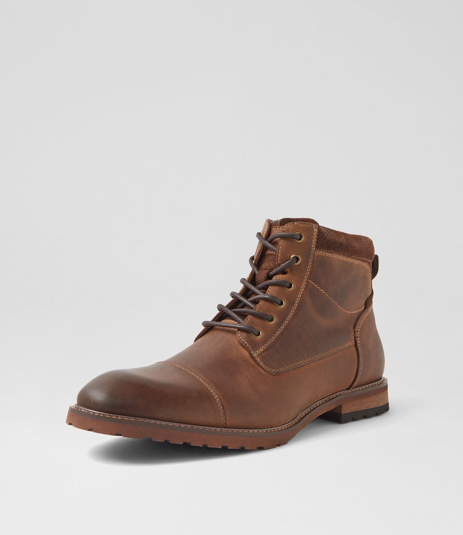 Chimney Brown Leather Lace Up Boots