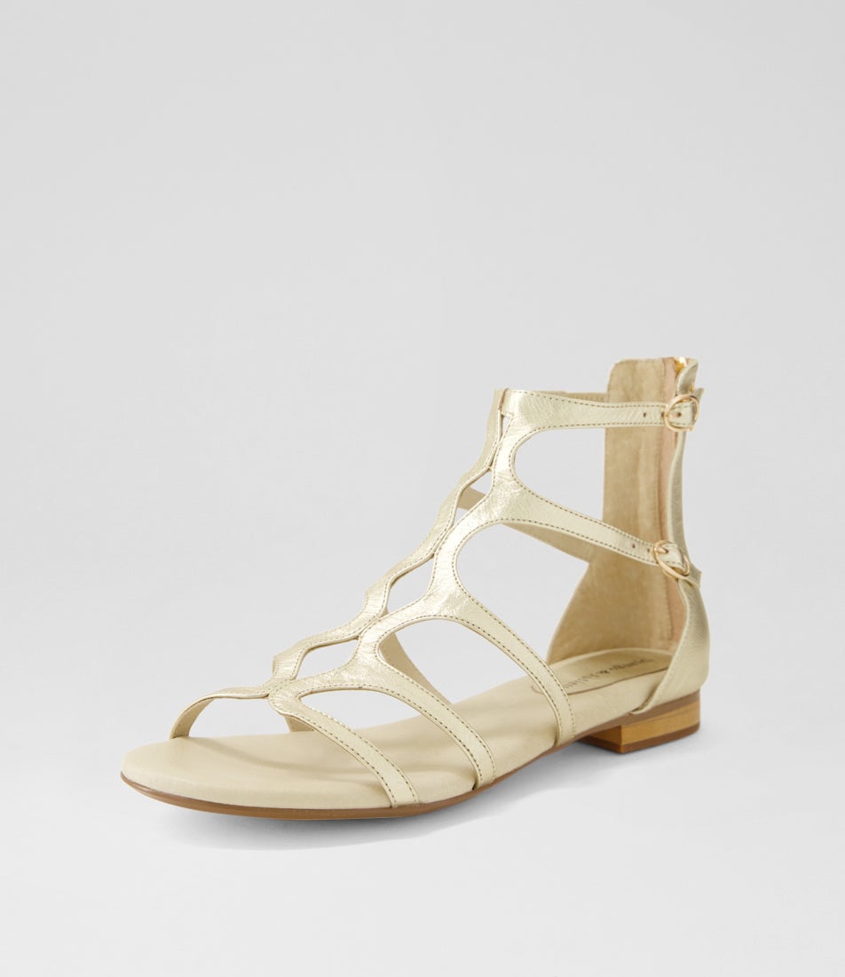 Panya Pale Gold Leather Sandals