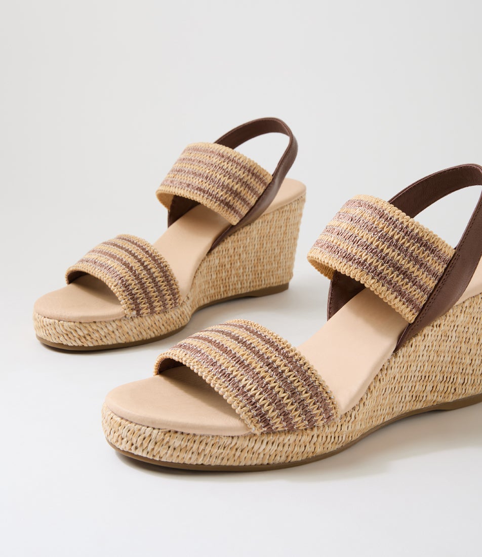 Piveys Choc Natural Fabric Sandals