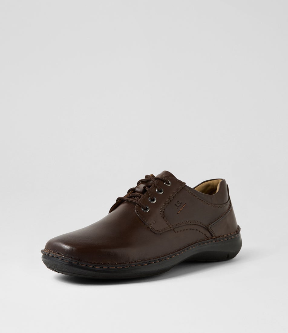 New Anvers 06 Tabak Leather Lace Up Flats