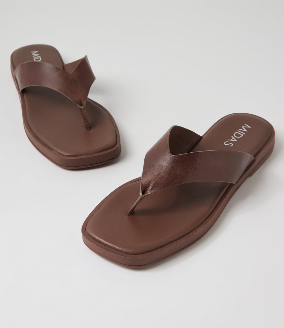 Tiamo Choc Leather Thongs