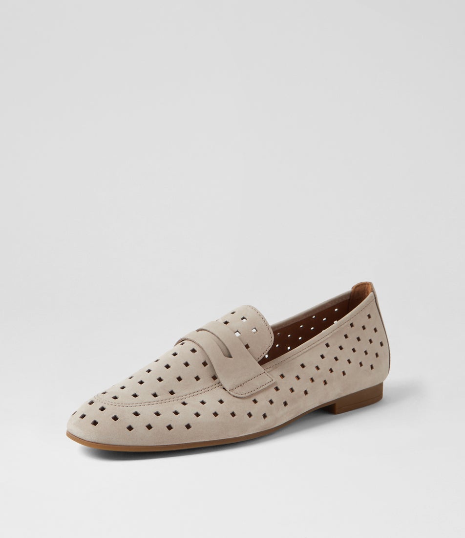 Cecilie Leinen Leather Loafers