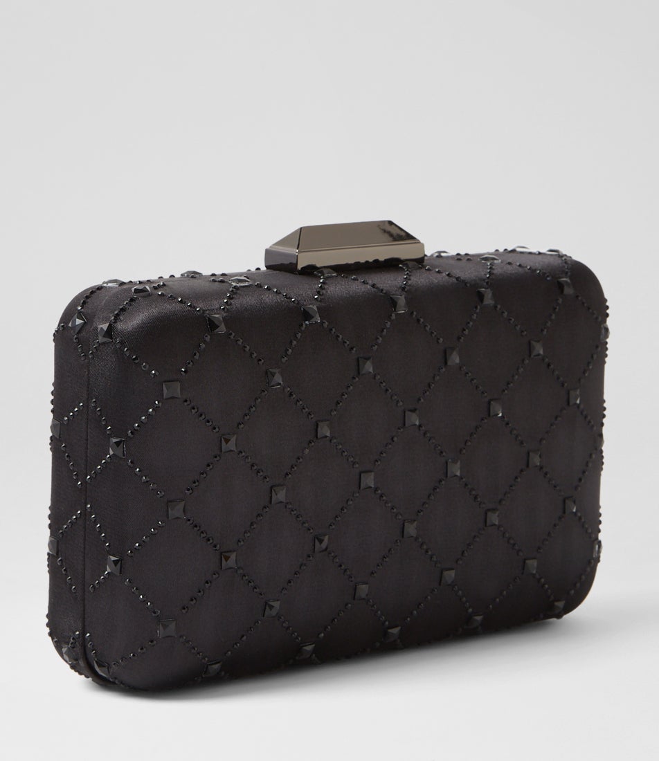 Violet Black Fabric Clutch