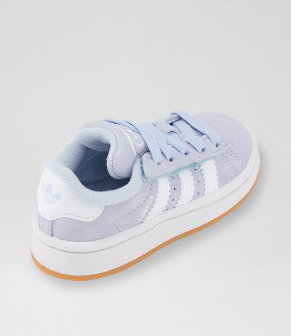 Campus 00 Toddler Crystal Sky White Suede Sneakers