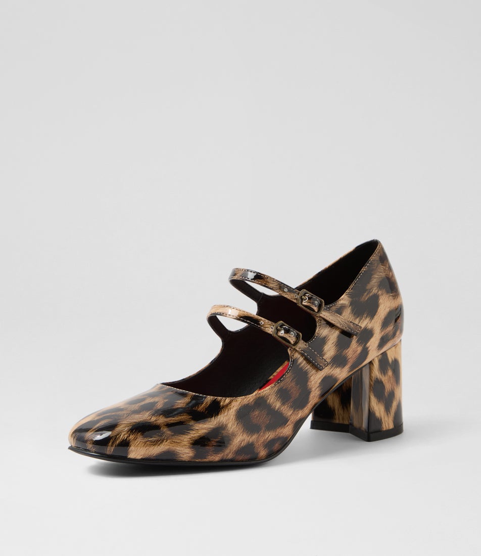 Eiko Leopard Patent Pu Mary Jane Heels