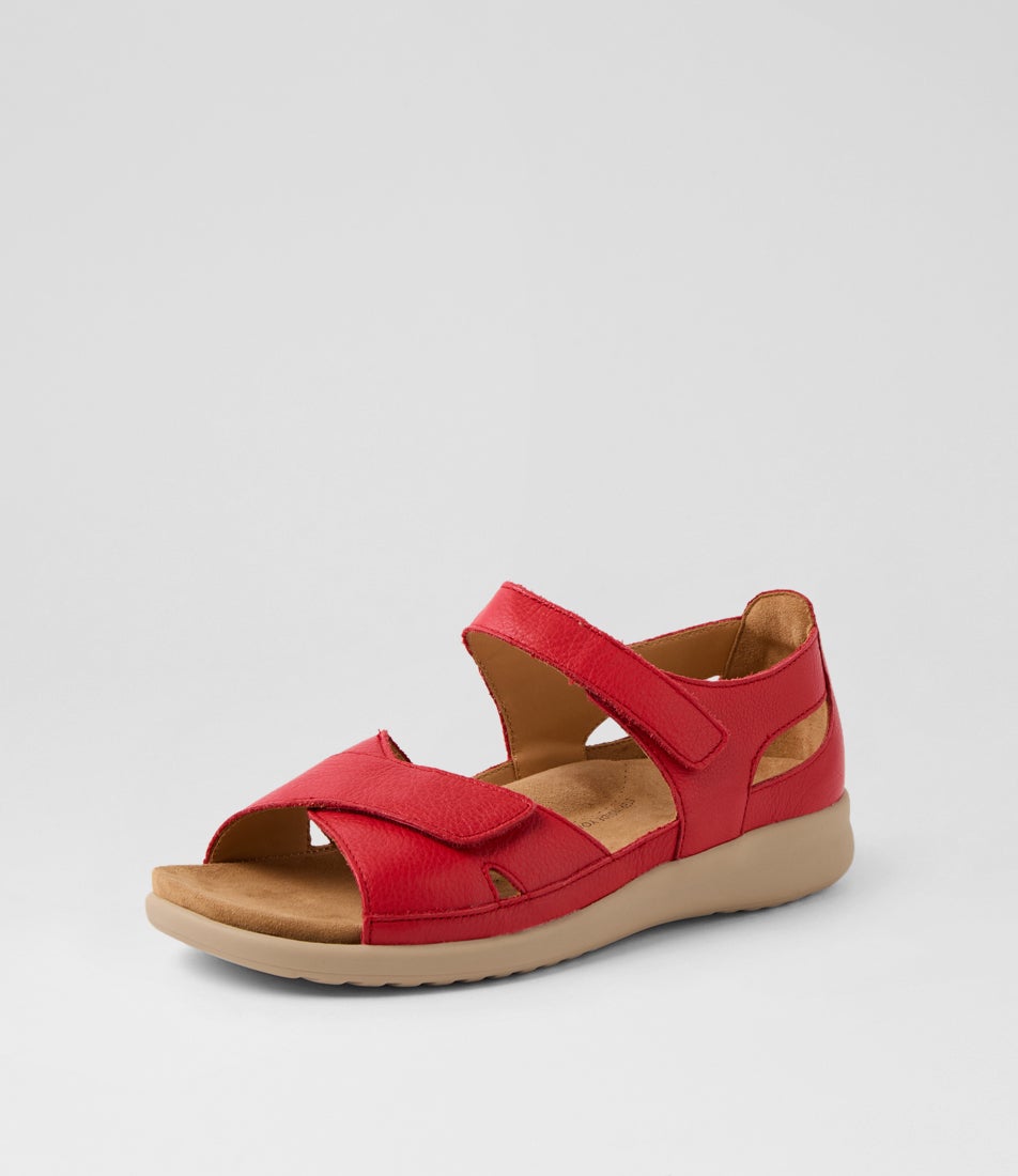 Bronn Xw Red Almond Leather Sandals