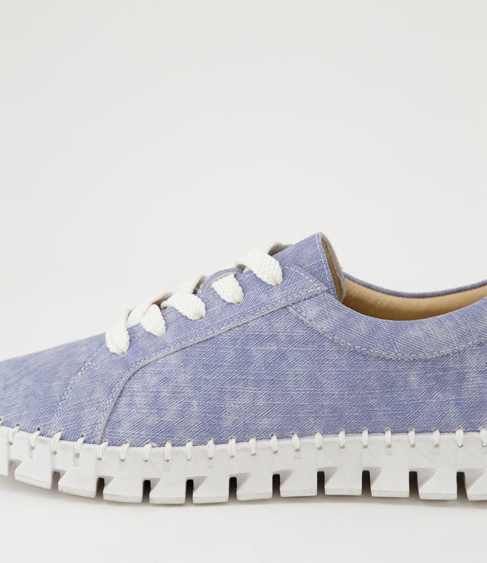 Bazie Light Denim Leather Sneakers