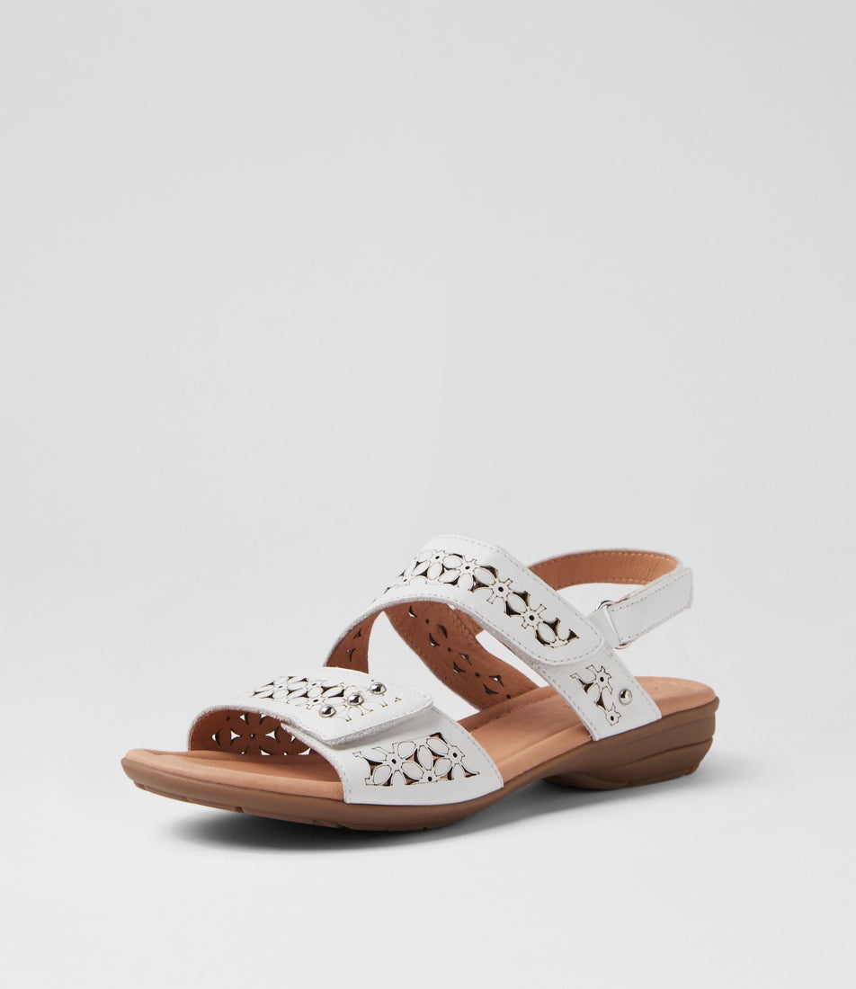 Bluebird White Leather Sandals