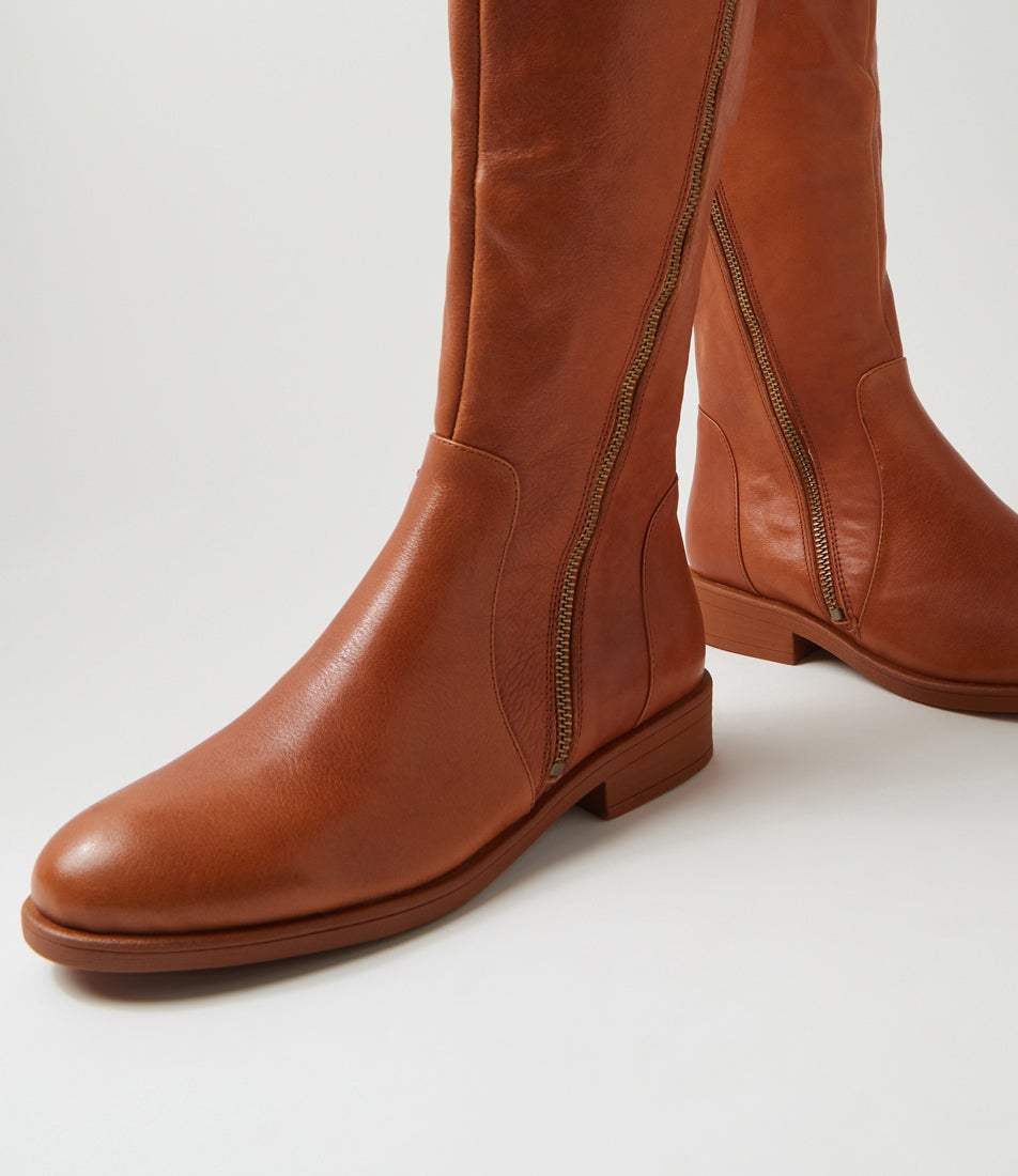 Malachi Whiskey Leather Knee High Boots