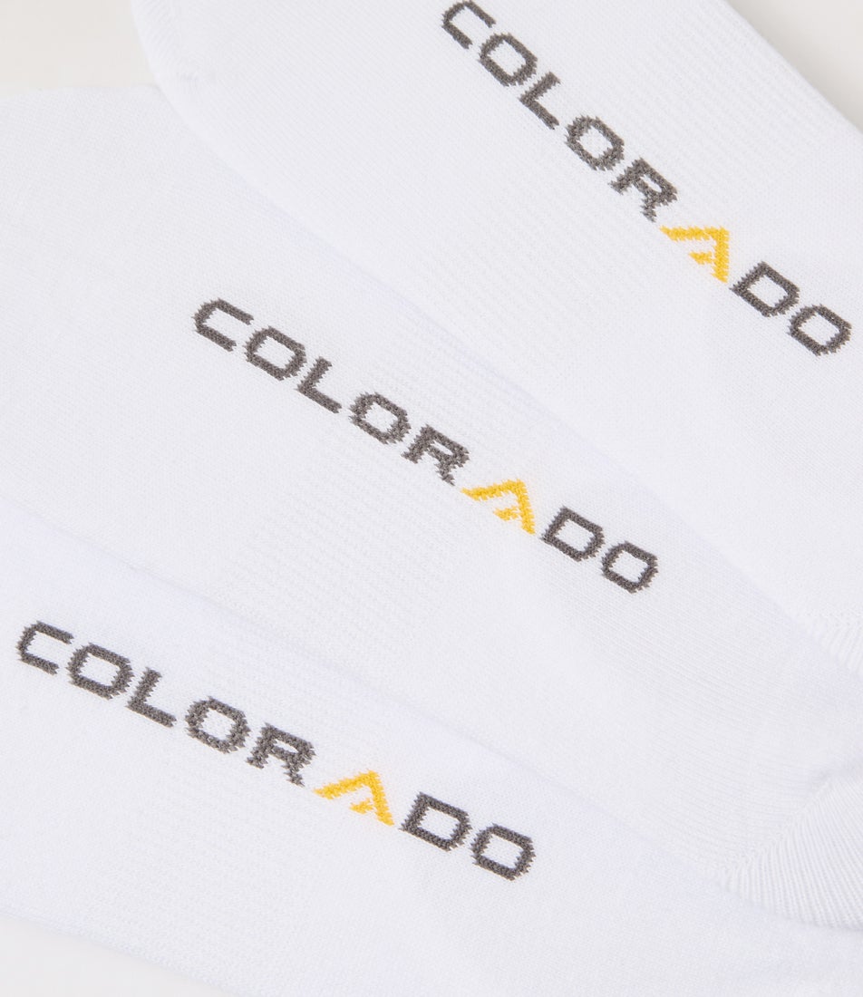 3pk Invisible Plain White Cotton Socks