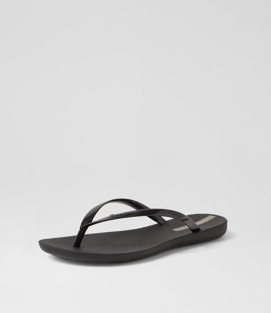 Wave Black Thongs