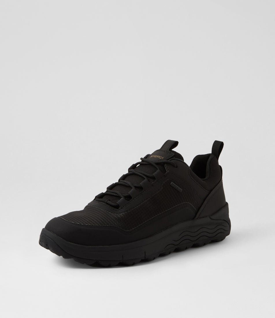 U Spherica 4x4 B Abx A Black Fabric Lace Up Shoes