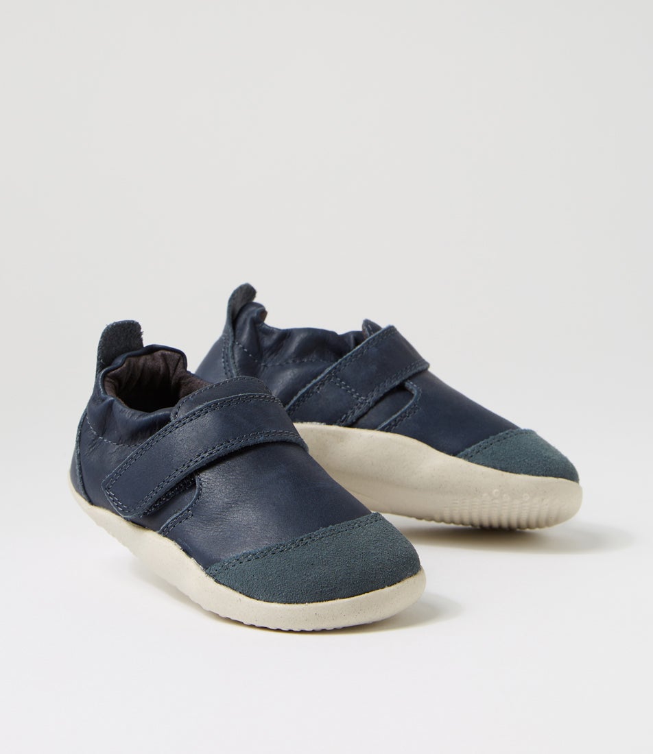 Xp Marvel Infant Navy Leather Flat Shoes