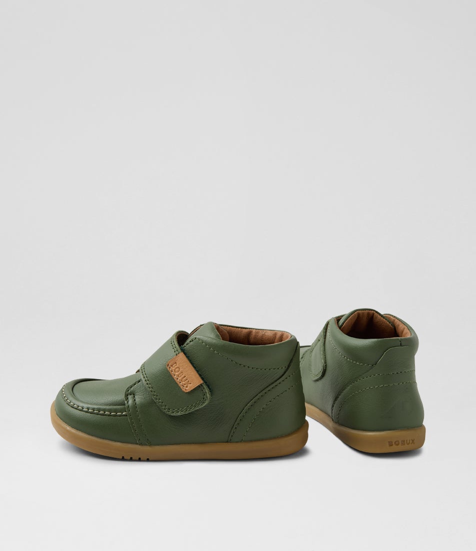 Iw Grover Toddler Bronze Green Leather Ankle Boots