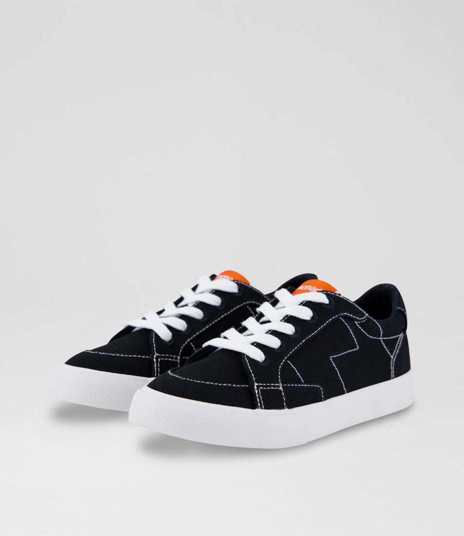 Coast Junior Black Canvas Sneakers