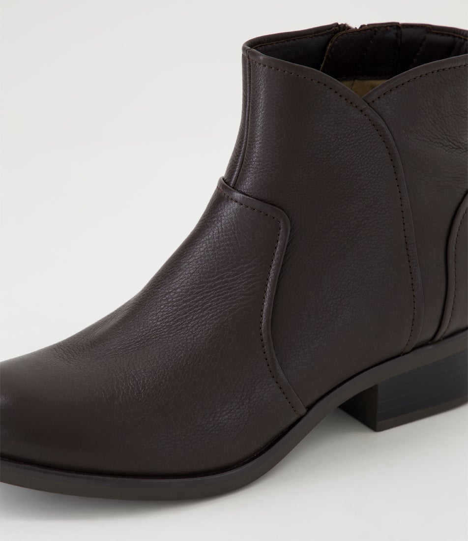 Eleanors Dark Brown Leather Ankle Boots