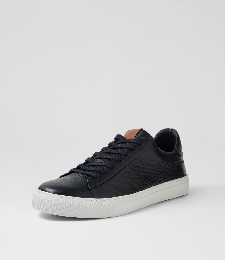 Slate Navy Leather Sneakers