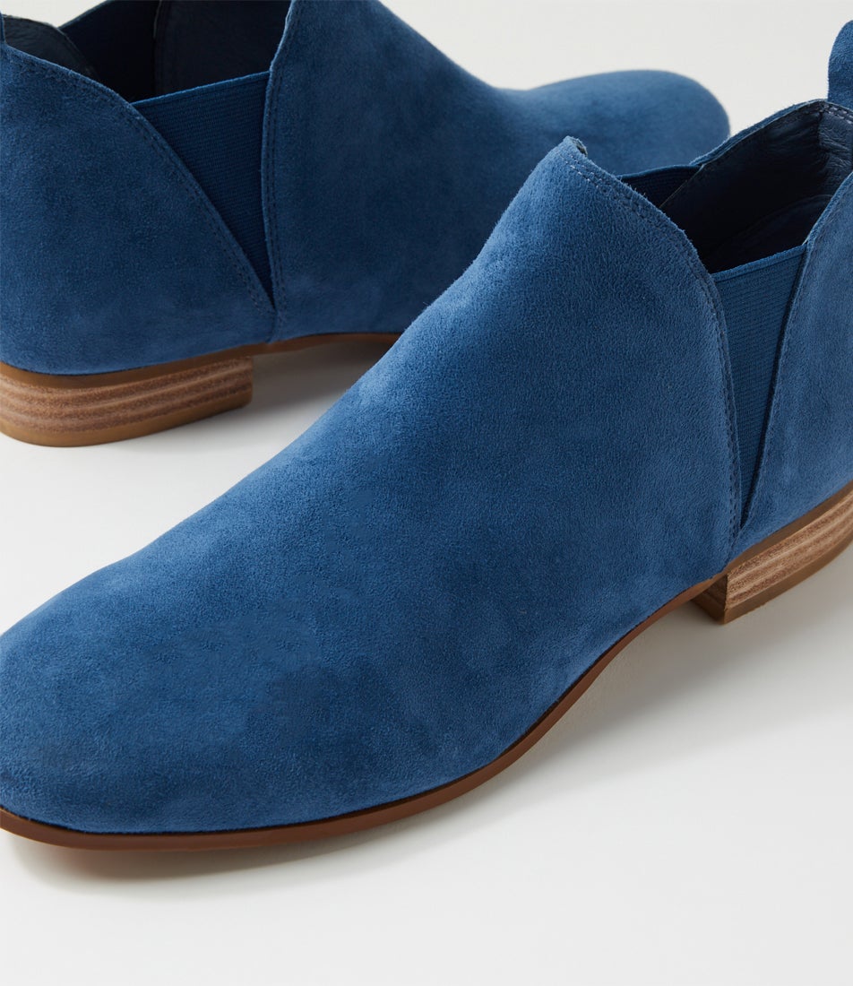 Foe Light Navy Suede Ankle Boots