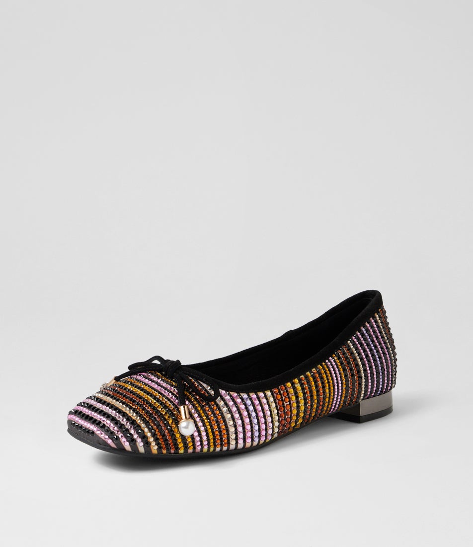 Feriss Black Multi Ballet Flats