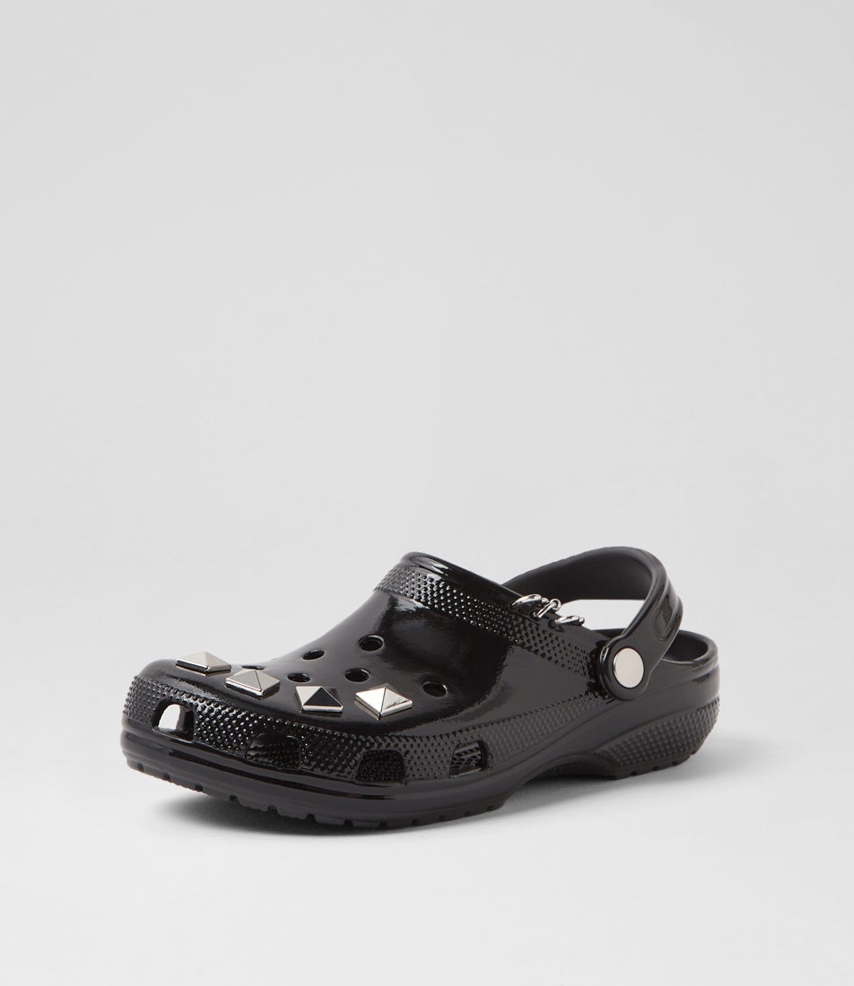 Classic Studded Clog Black Croslite Flat Shoes