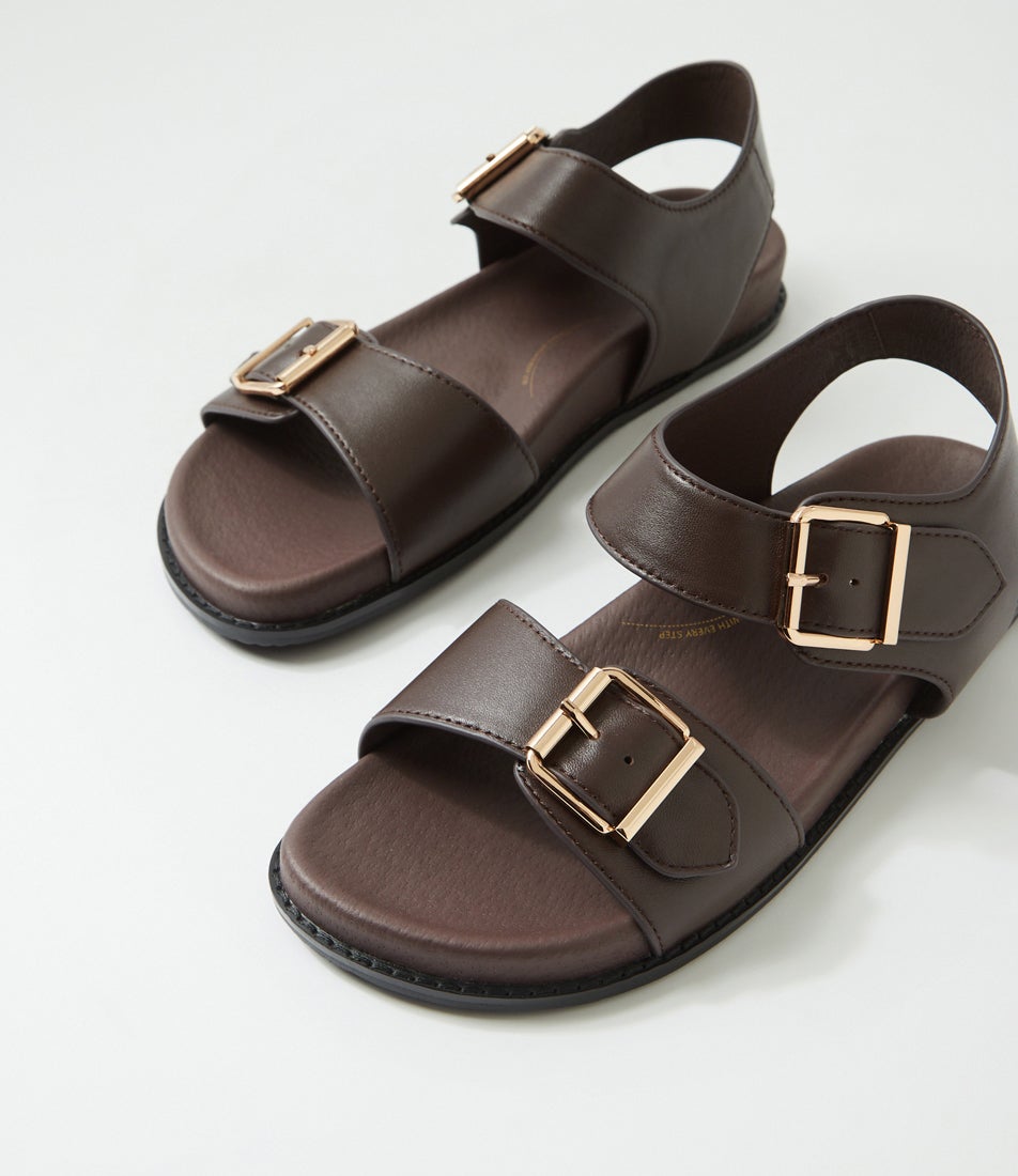Hastice W Choc Leather Sandals