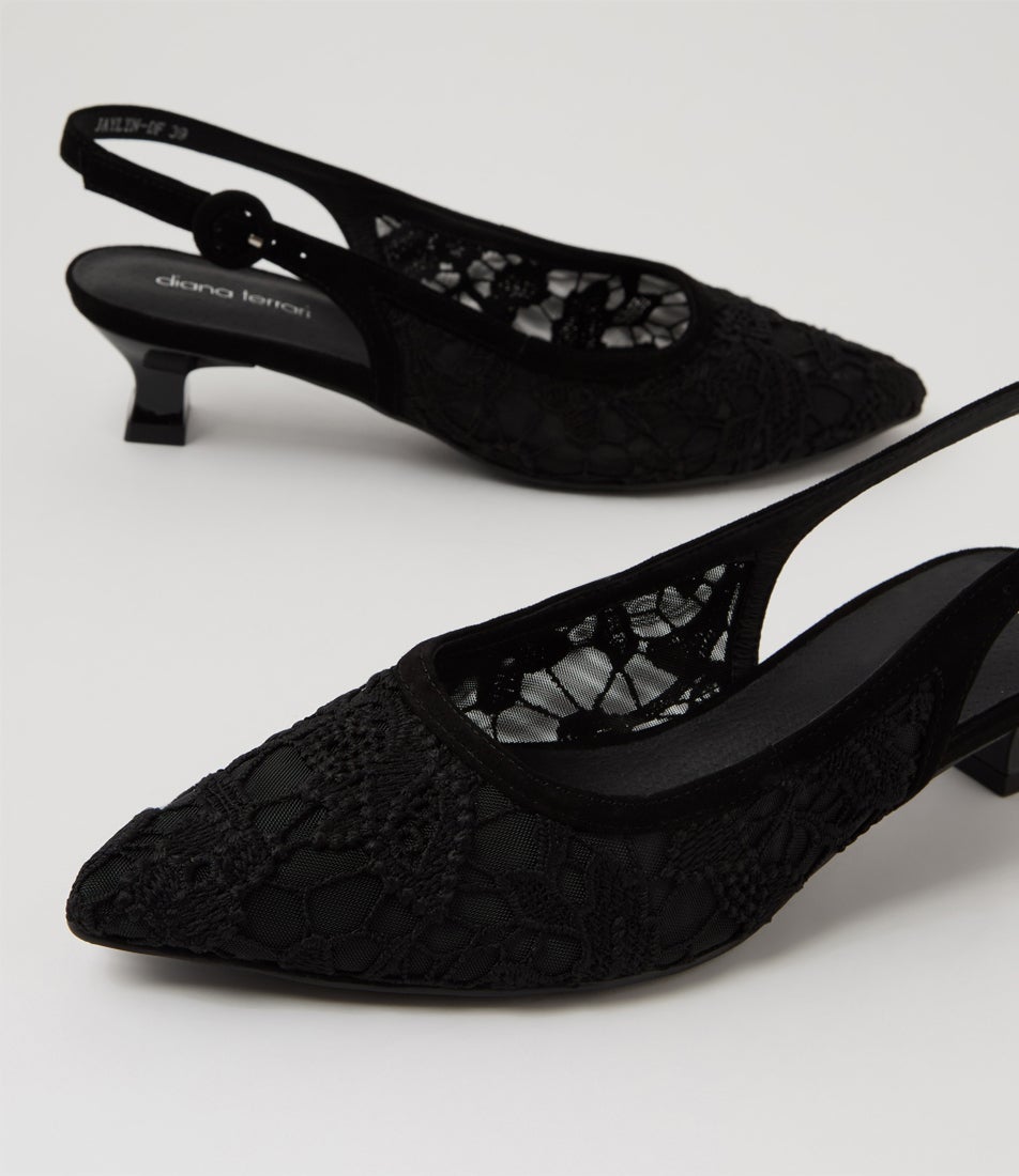 Jaylyn Black Braid Leather Heels Jaylyn Black Braid Leather Heels