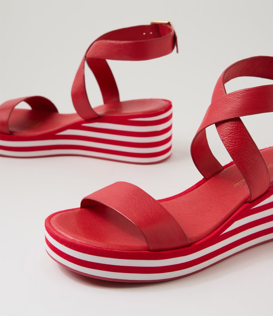 Farleys Red Leather Sandals