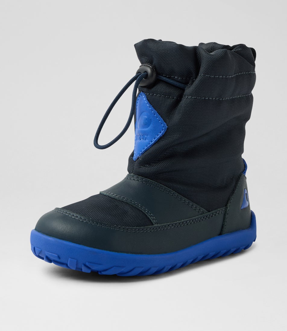 Iw Paden Waterproof Toddler Navy Leather Fabric Ankle Boots