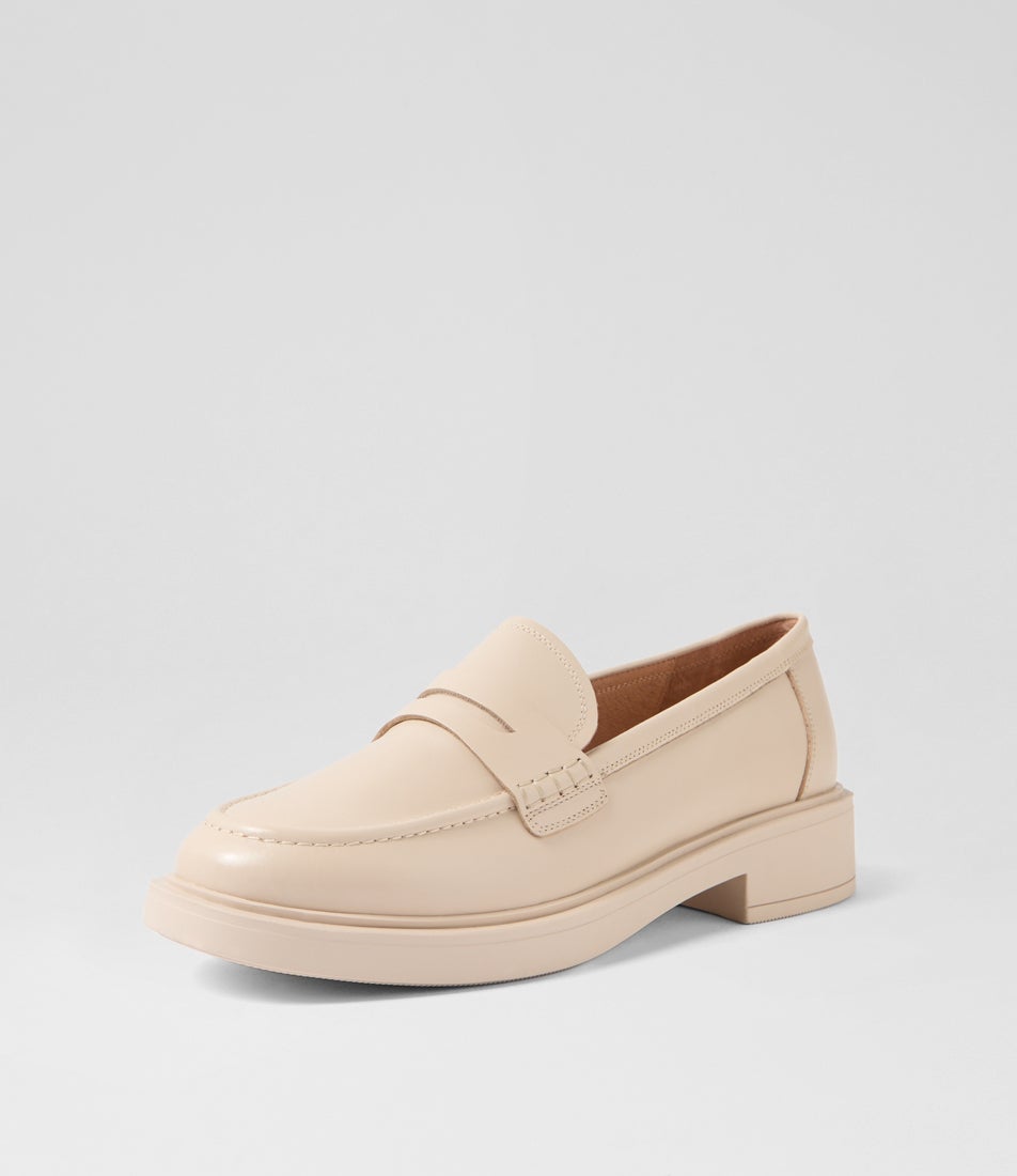 Inley Almond Leather Flat Shoes