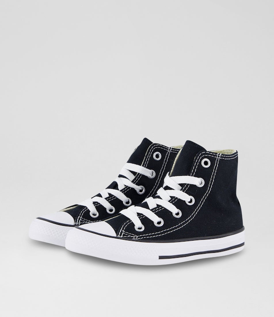 Chuck Taylor All Star Classic Hi Junior Black White Canvas Sneakers