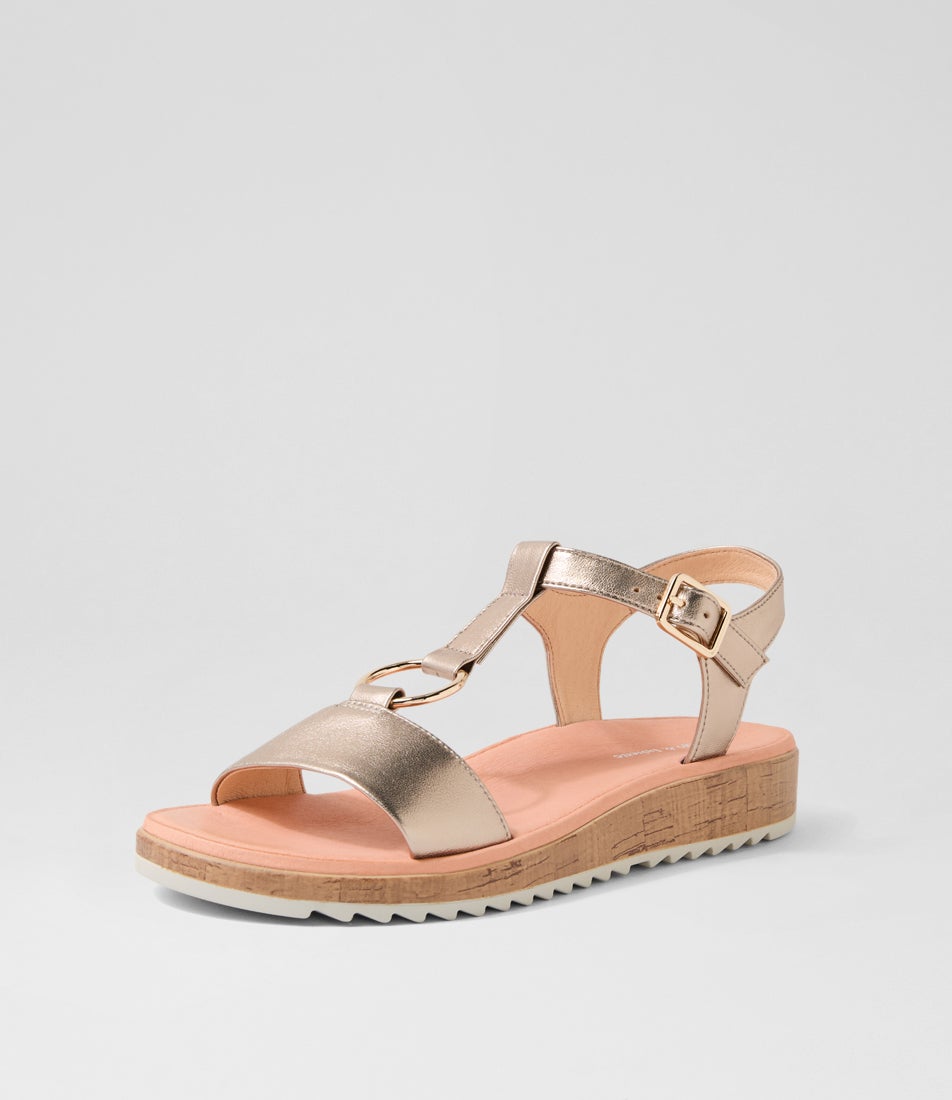 Onights Champagne Almond Leather Sandals