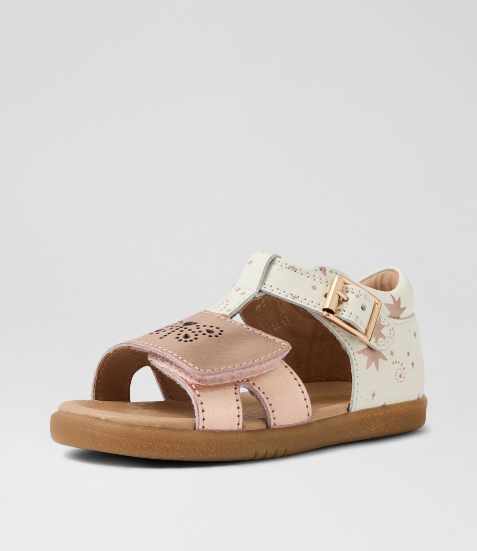 Iw Haven Toddler White Rose Gold Leather Sandals