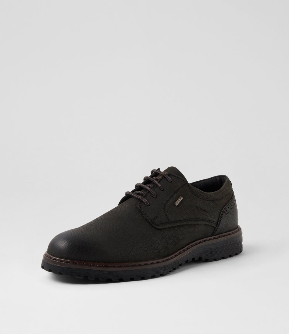 Erroll 50 Schwarz Nubuck Lace Up Flats