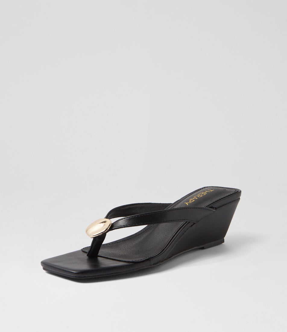 Slant Black Sandals