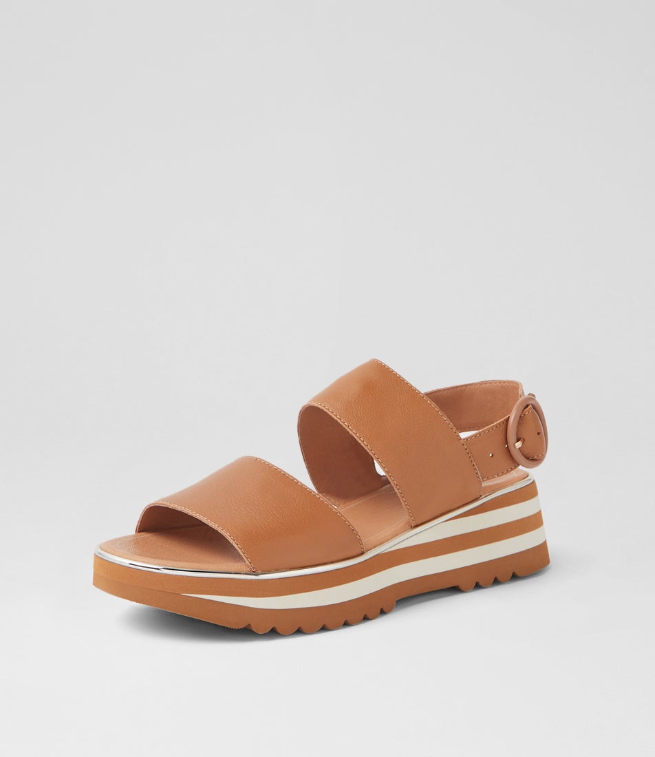 Hecon Dark Tan Leather Sandals