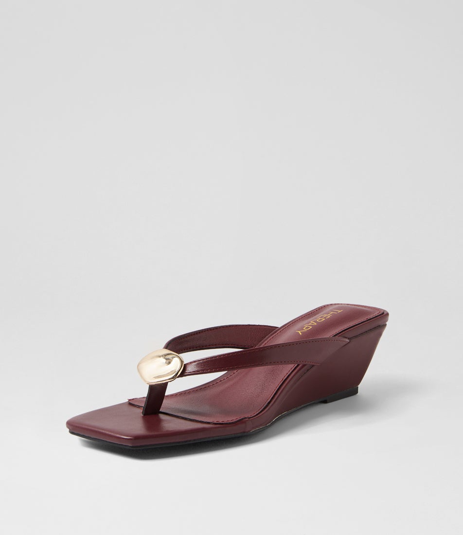 Slant Bordeaux Sandals
