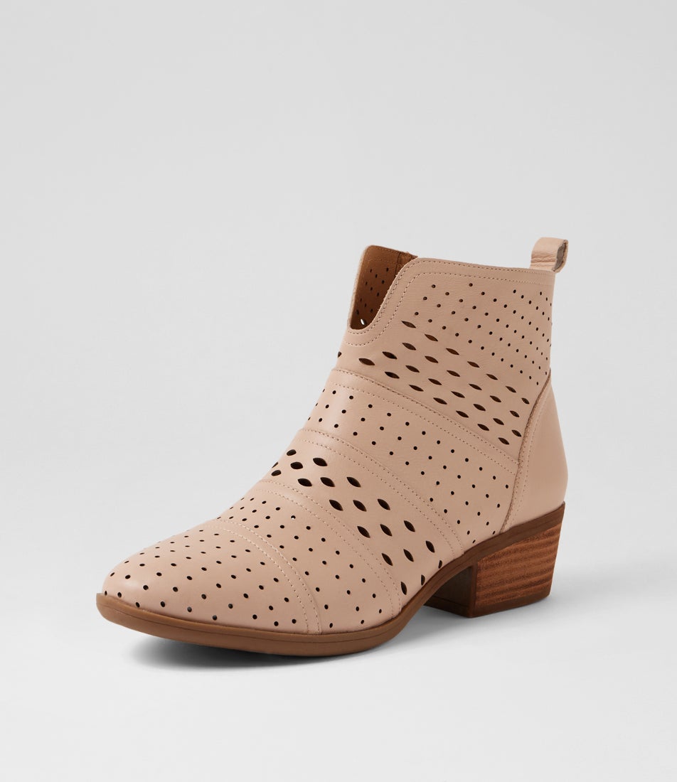 Zally Cappuccino Leather Ankle Boots