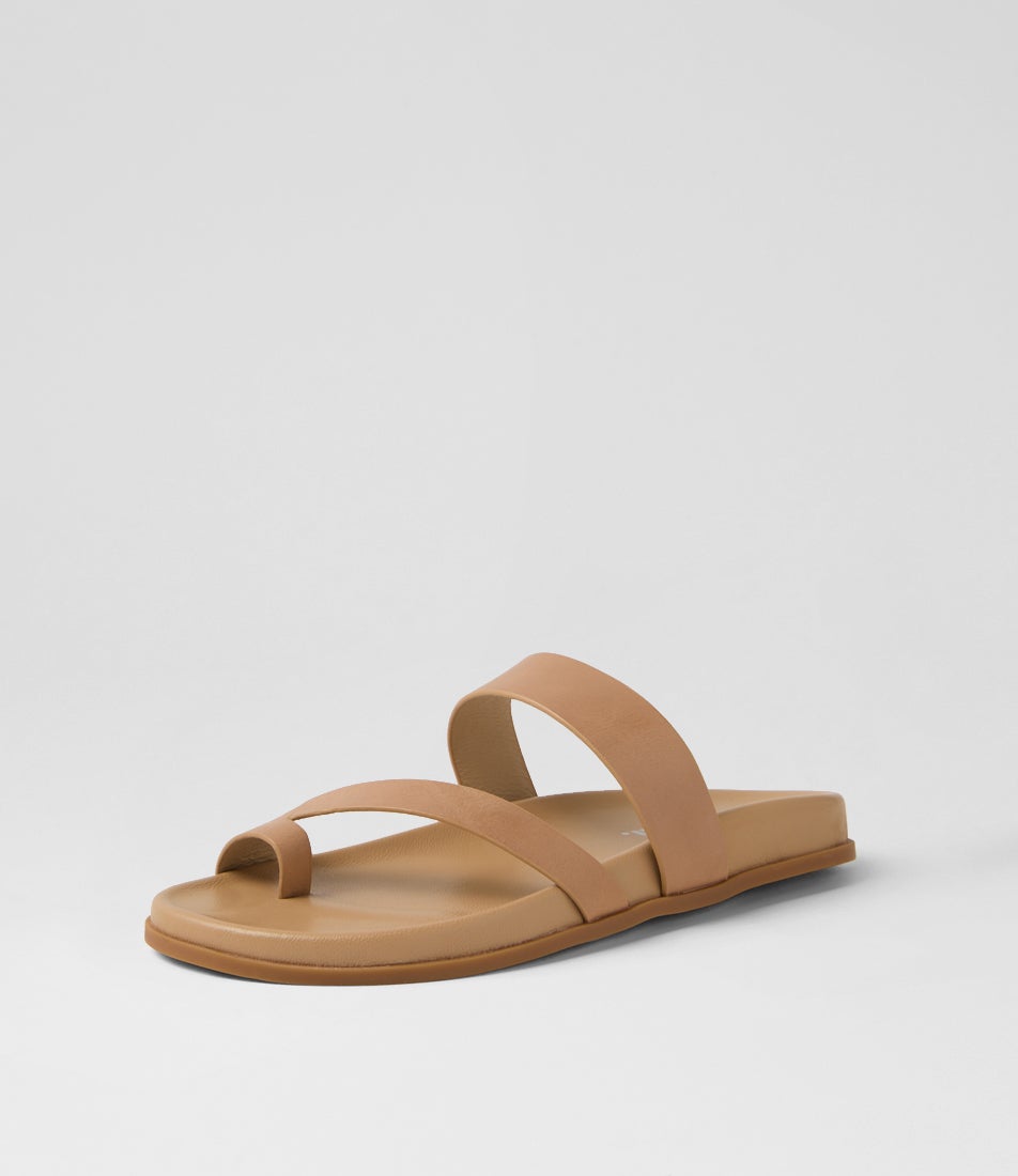 Haulen Latte Leather Slides