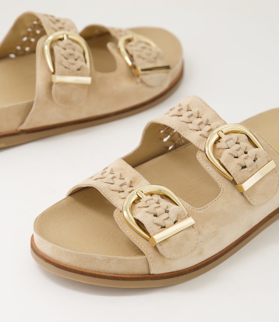 Qalil Latte Suede Slides