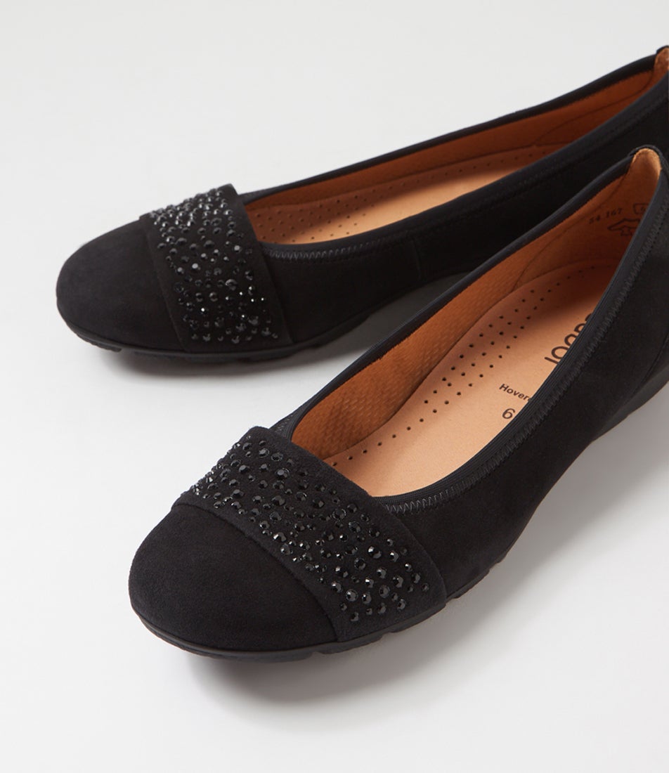 Senti Schwarz Suede Ballet Shoes