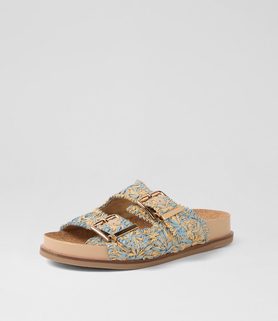 Quipp Denim Natural Fabric Slides
