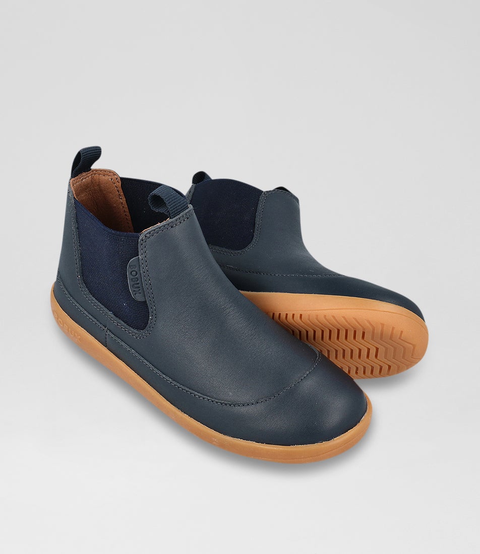 Kp Traveler Junior Navy Leather Chelsea Boots