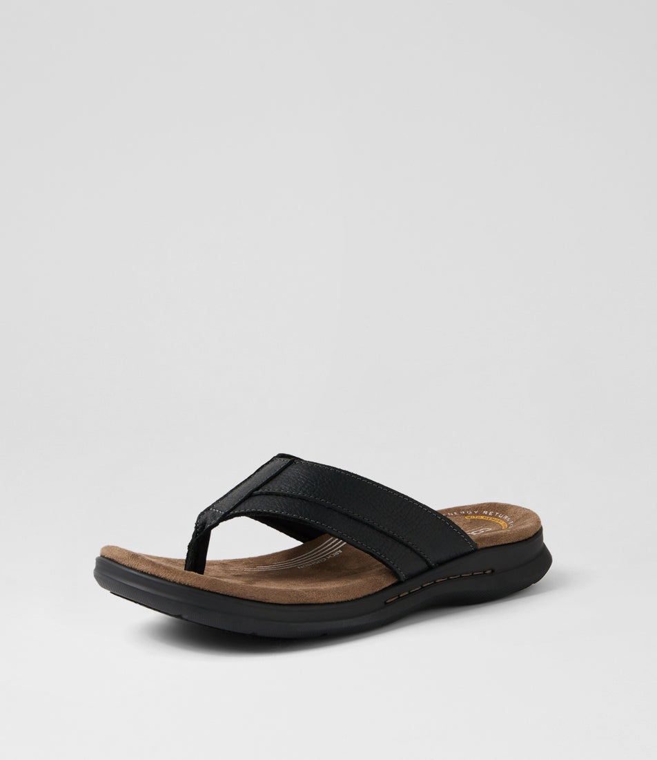 Incara Black Leather Thongs