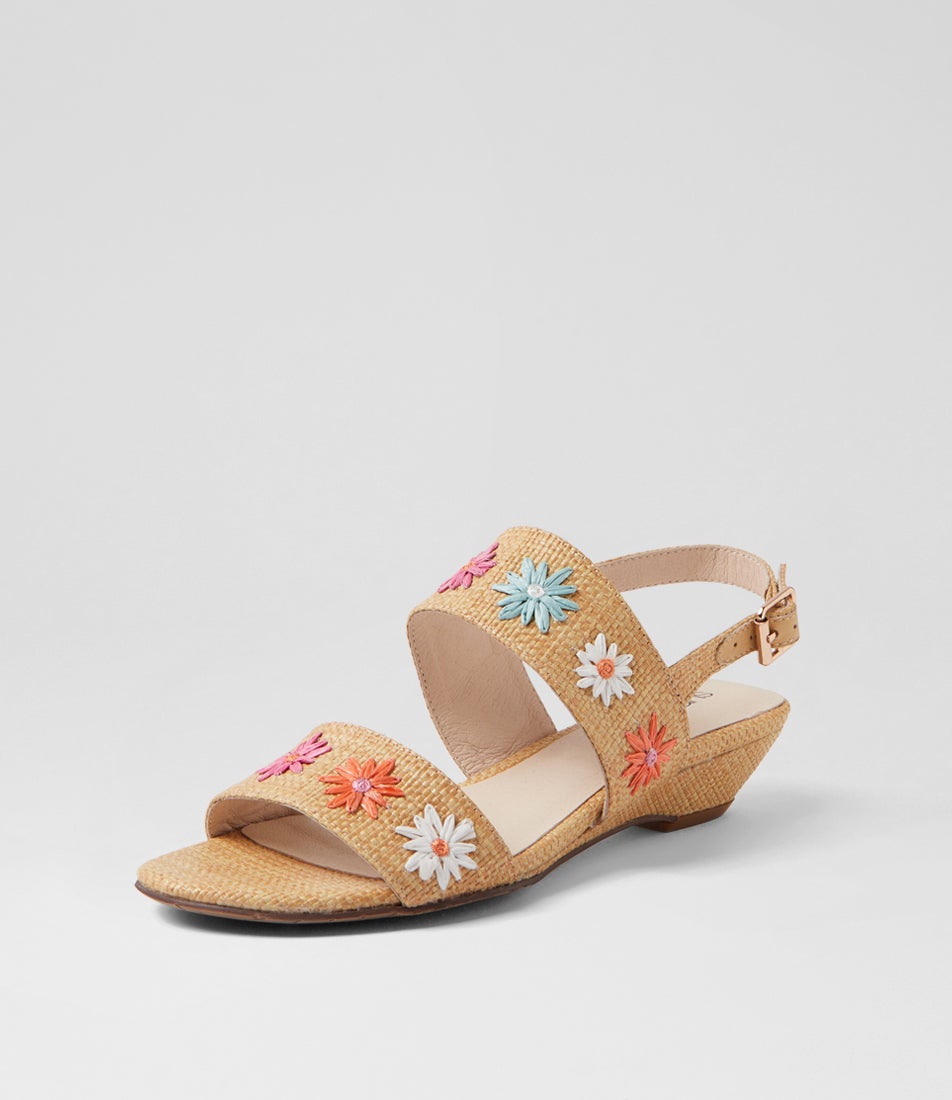 Betthi Natural Bright Patent Synthetic Sandals