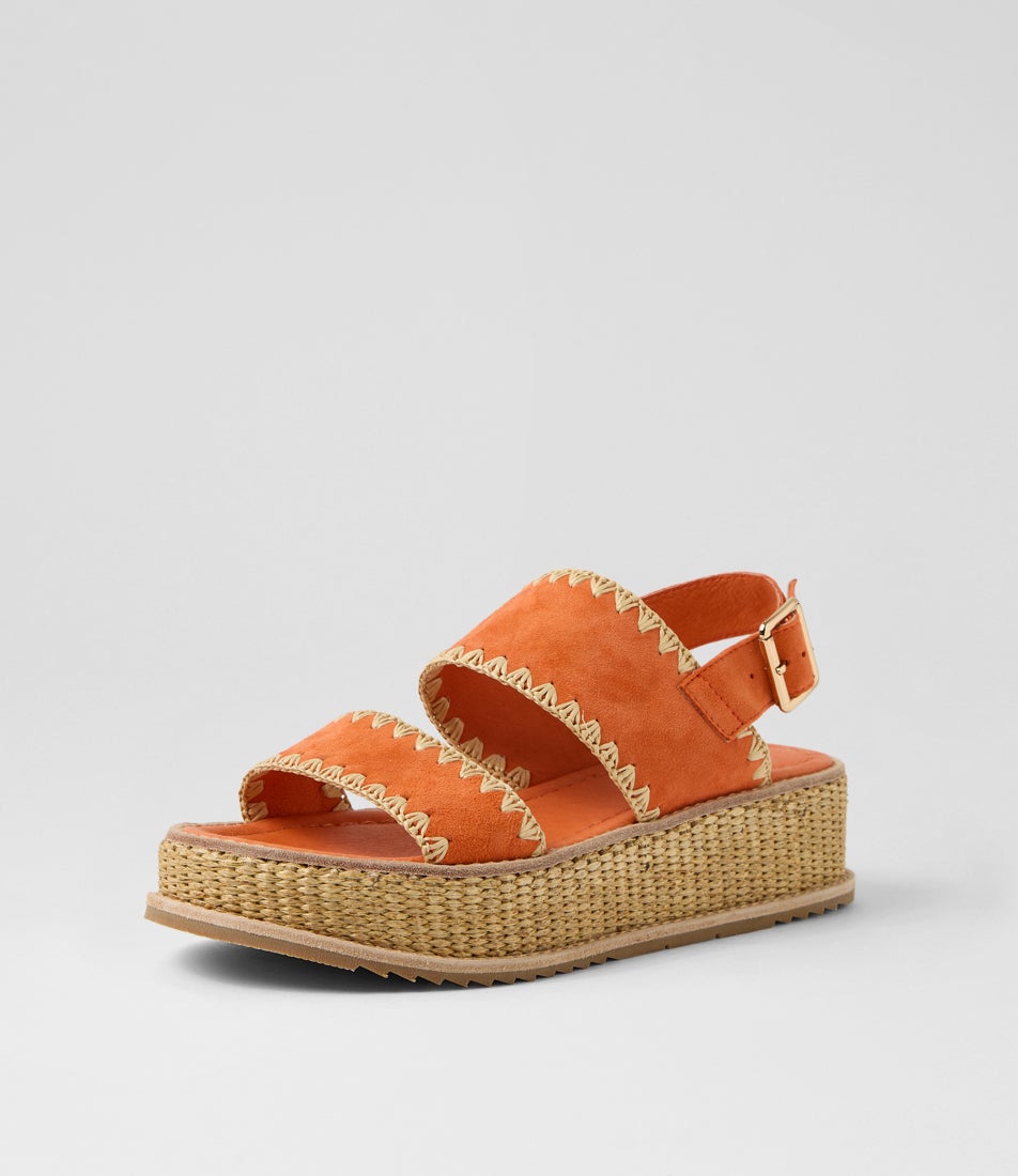 Vera Dark Orange Suede Sandals