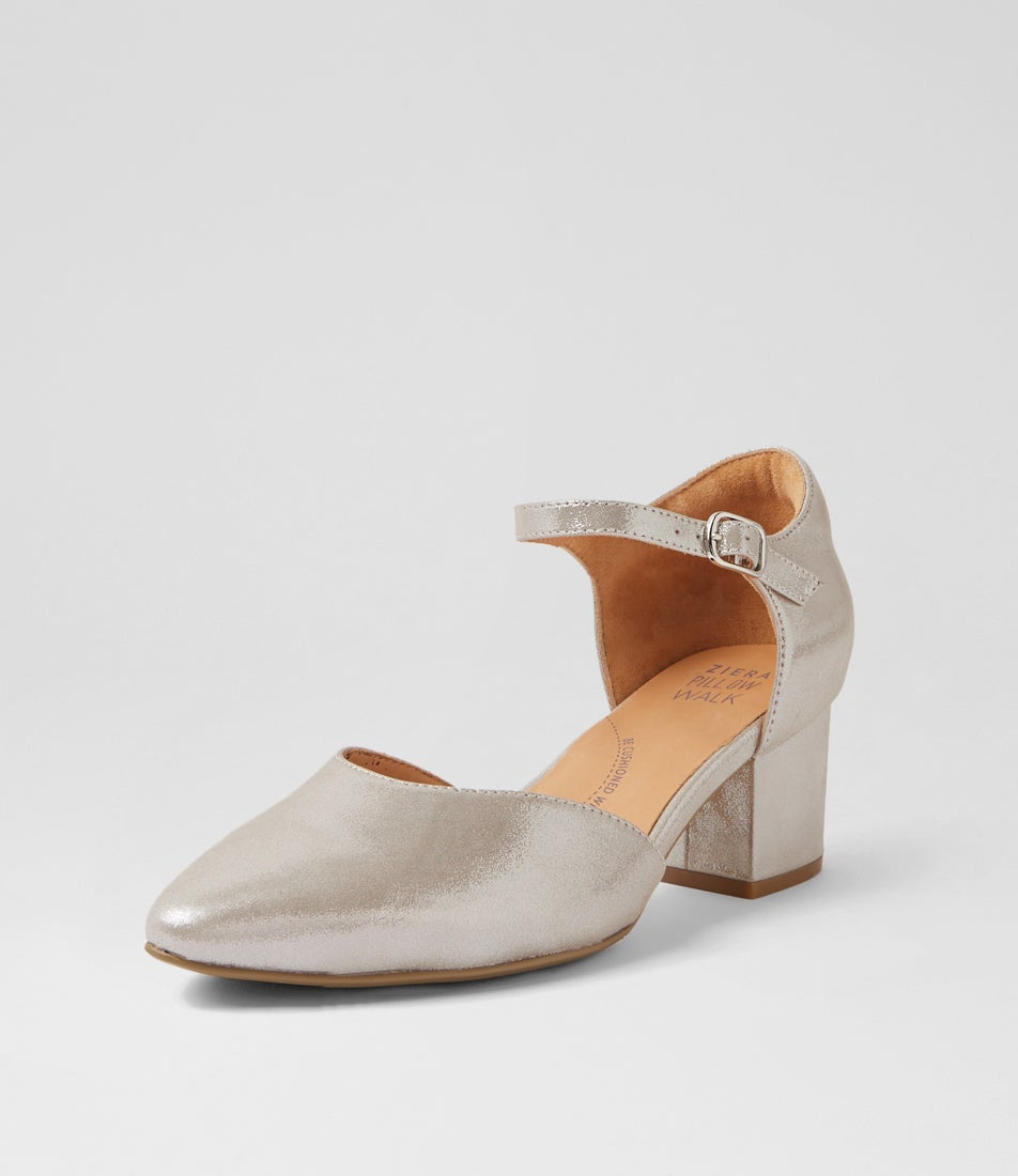 Vitor Xw Argento Shimmer Leather Heels