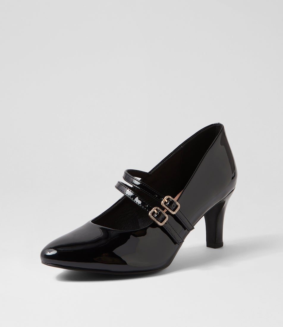 Isola W Black Patent Pu Heels