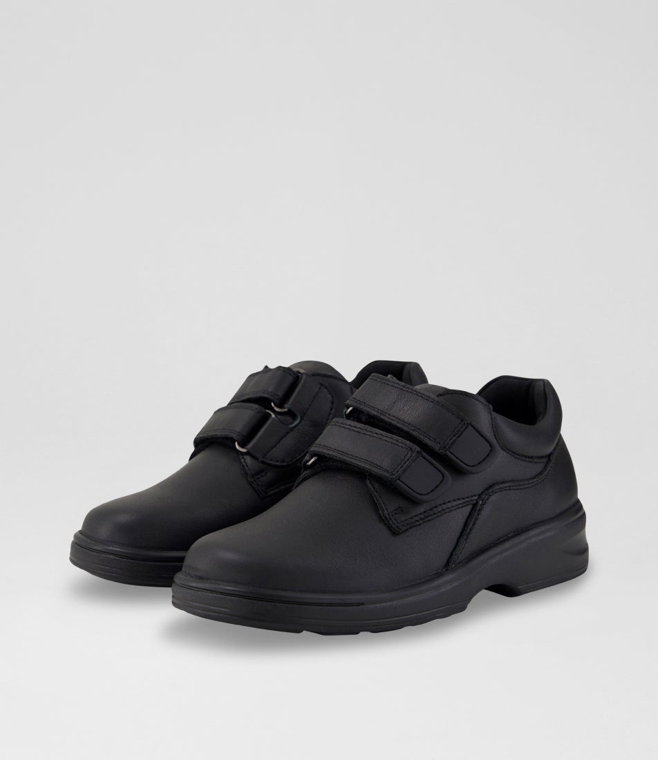 Jem Junior Black Leather Flat Shoes