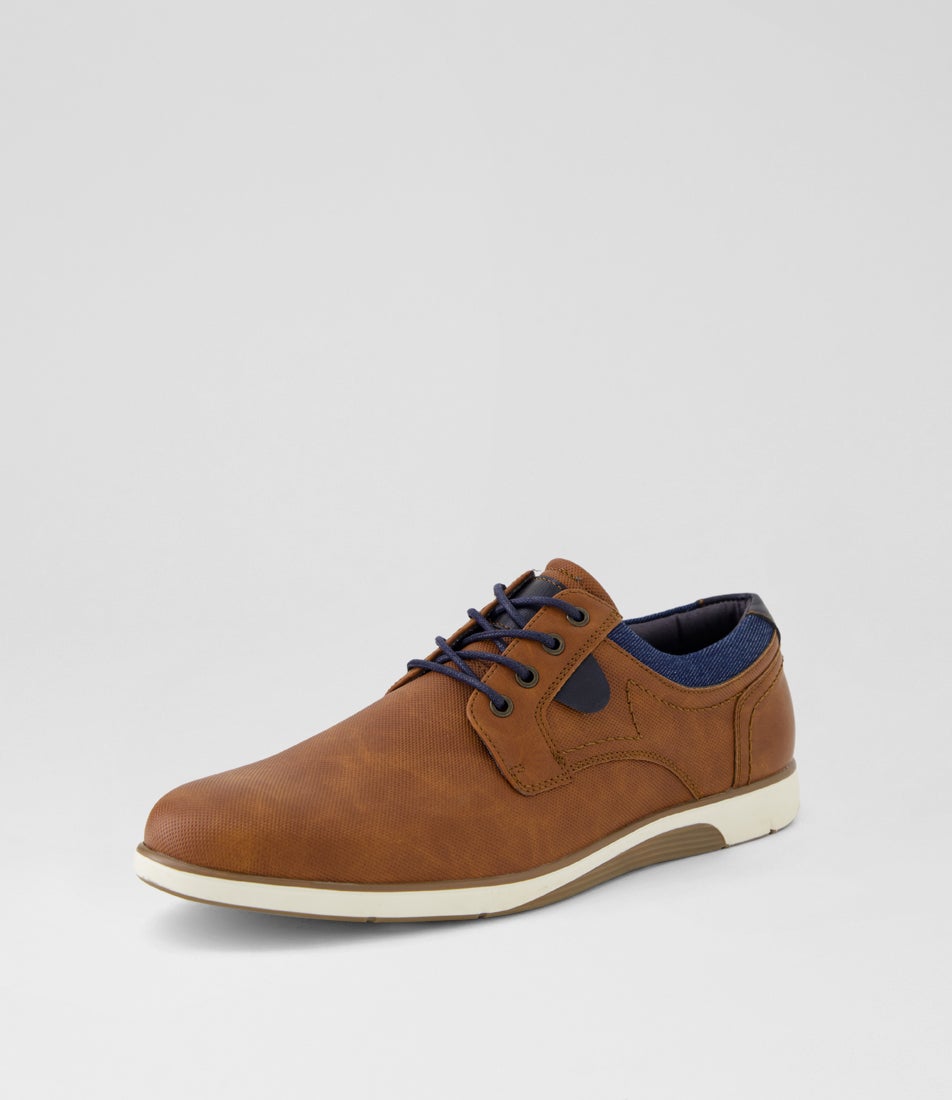 Delve Cognac Lace Up Flats