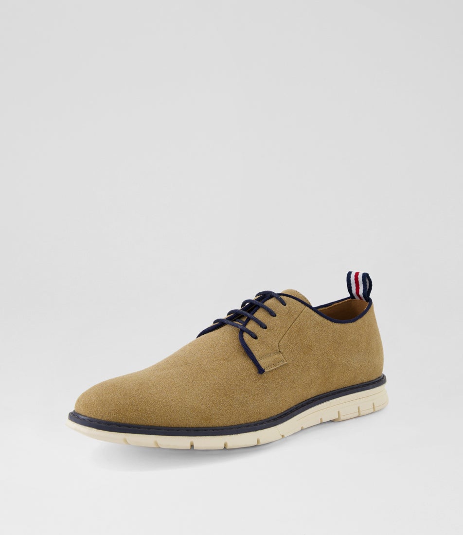 Napoli Sand Microsuede Lace Up Flats